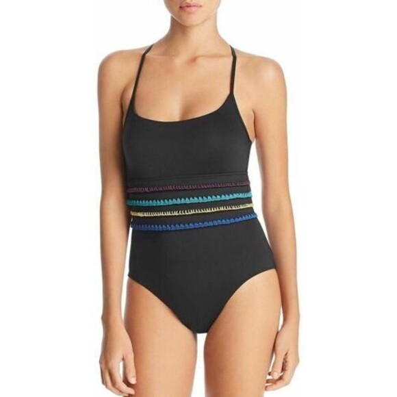 Soluna Summer Solstice Stitched Strappy Back One Piece Swimsuit sz M Night - Picture 1 of 2